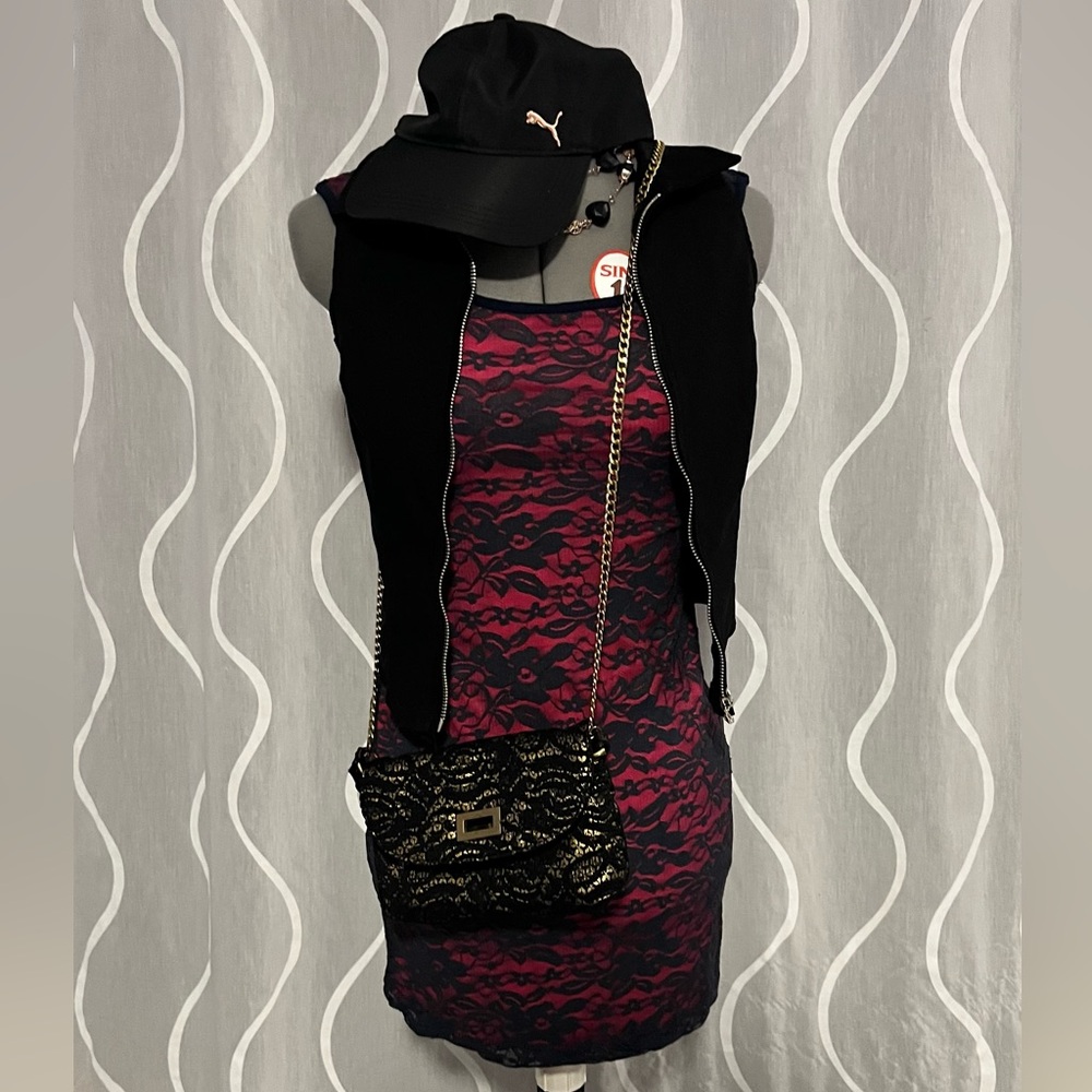 Stylish Black and Pink Mini Dress